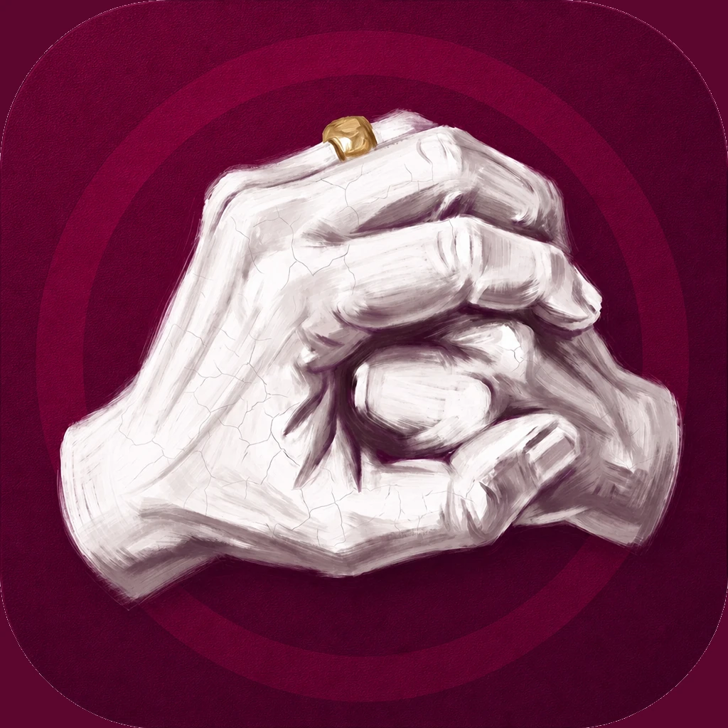 Clasped marble hands representing composure, wisdom, and reason before action
